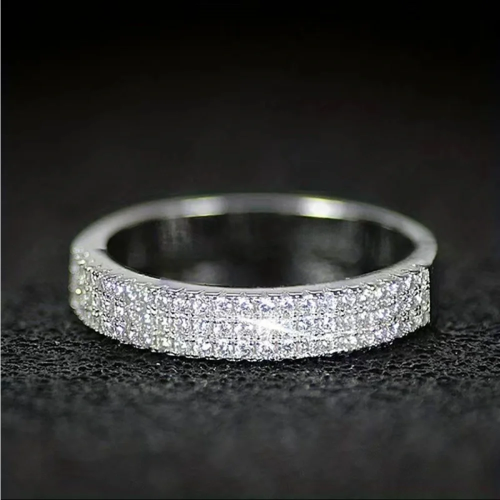 New 925 Silver Bridal Engagement Party Diamond Ring - Picture 2 of 6